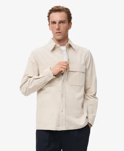 Mango Men's Corduroy Pockets Overshirt In White