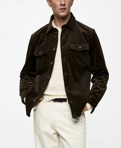 MANGO MEN'S CORDUROY POCKETS OVERSHIRT