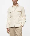 Mango Men's Corduroy Pockets Overshirt In Off White