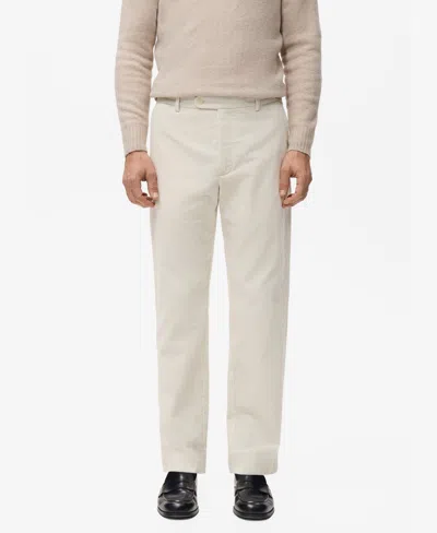 Mango Men's Corduroy Regular-fit Pants In White