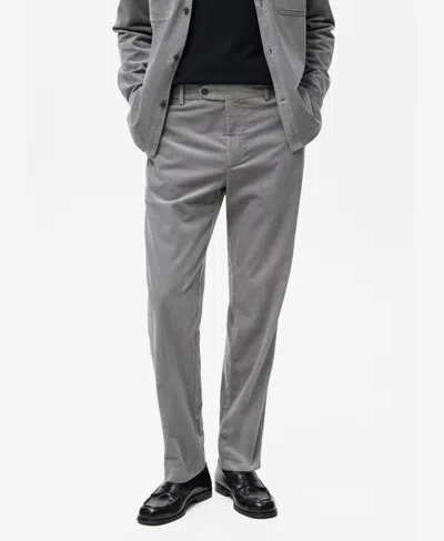 Mango Men's Corduroy Regular-fit Pants In Light Heather Gray