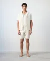 Mango Slim Fit Cotton Waffle Pull-on Shorts In Neutral