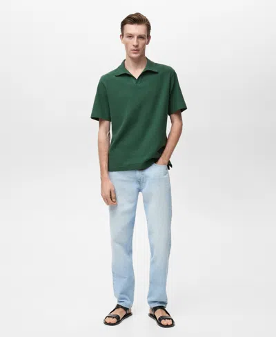 Mango Men's Cotton-blend Polo Shirt In Dark Green