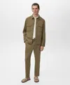 Mango Men's Cotton-blend Straight-leg Pleated Pants In Green