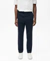 Mango Slim Fit Flat Front Linen Pants In Night Blue