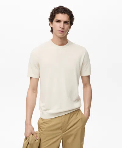 Mango Men's Cotton Fine-knit T-shirt In White