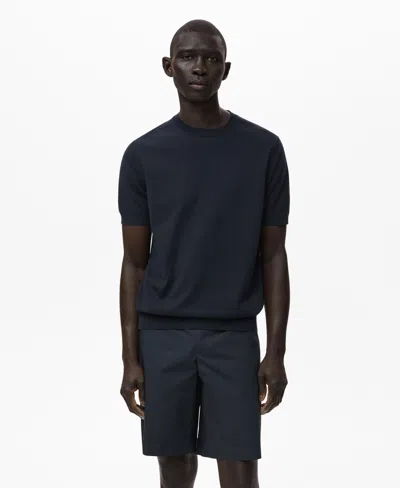 MANGO MEN'S COTTON FINE-KNIT T-SHIRT