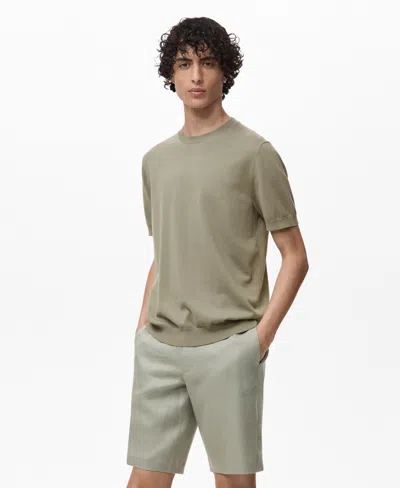 Mango Men's Cotton Fine-knit T-shirt In Green