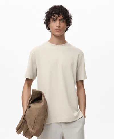 Mango Men's Cotton Fine-knit T-shirt In White