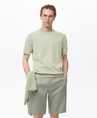 MANGO MEN'S COTTON FINE-KNIT T-SHIRT