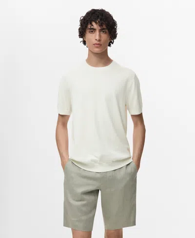 MANGO MEN'S COTTON FINE-KNIT T-SHIRT