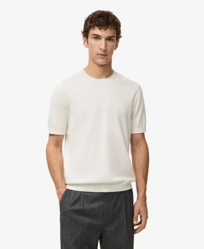 Mango Men's Cotton Fine-knit T-shirt In White