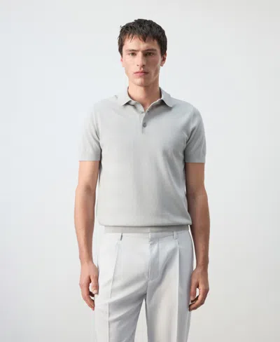 Mango Men's Cotton Fine-knit Polo Shirt In Gray