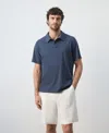 Mango Solid 100% Cotton Polo In Blue