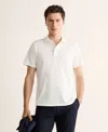 Mango Regular Fit Textured Stretch Cotton Blend Polo In White