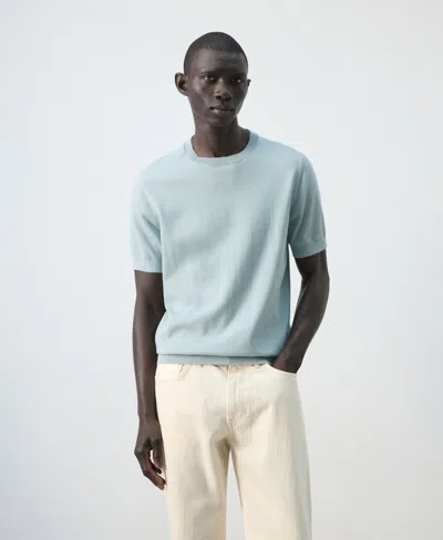 Mango Men's Cotton Fine-knit T-shirt In Blue