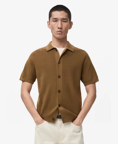 Mango Men's Cotton Knit Shirt In Brown