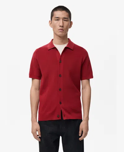 Mango Men's Cotton Knit Shirt In Red