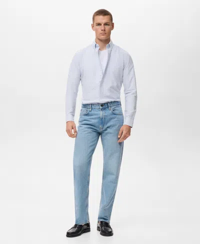 Mango Men's Cotton Kodak Striped Shirt In Blue