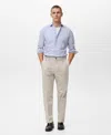Mango Stripe Cotton Button-up Oxford Shirt In Blue