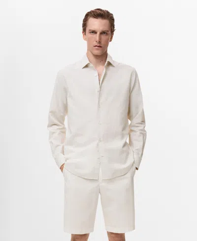 Mango Men's Cotton Linen-blend Shirt In White