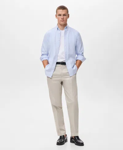 Mango Men's Cotton Oxford Shirt In Blue