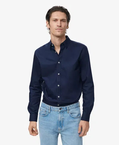 Mango Men's Cotton Oxford Shirt In Blue