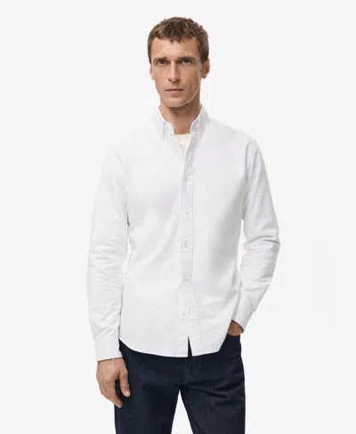 Mango Men's Cotton Oxford Shirt In White