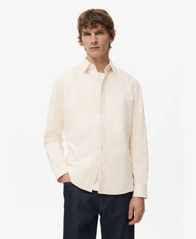 Mango Men's Cotton Oxford Shirt In Yellow