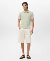 Mango Men's Cotton Pique Polo Shirt In Green