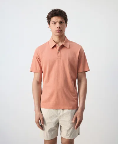 Mango Men's Cotton Pique Polo Shirt In Pink
