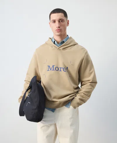 Mango Men's Cotton Printed Hooded Sweatshirt In Brown
