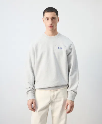 Mango Men's Cotton Printed Sweatshirt In Gray