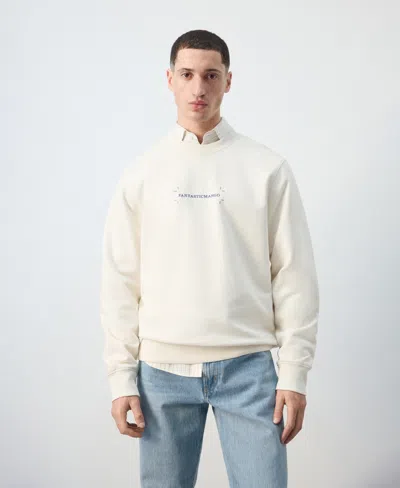 Mango Men's Cotton Printed Sweatshirt In Neutral