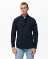 Mango Regular Fit Button Down Shirt In Blue