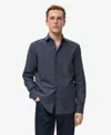 Mango Regular Fit Solid Cotton Button-up Shirt In Blue