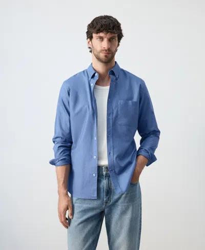 Mango Men's Cotton Regular-fit Oxford Shirt In Blue