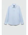 Mango Regular Fit Cotton Button-up Shirt In Sky Blue