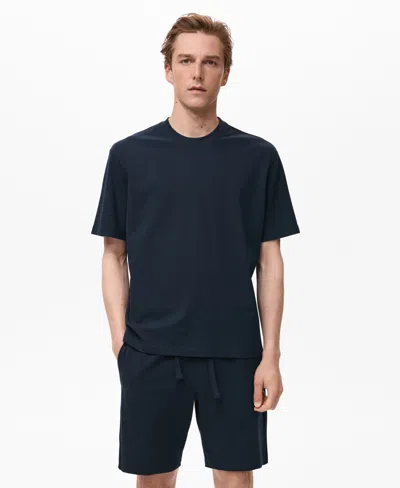 Mango Men's Cotton Shorts Pajama Pack In Blue