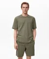 Mango Men's Cotton Shorts Pajama Pack In Green