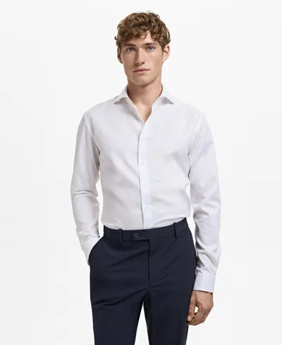Mango Men's Cotton Slim-fit Formal Shirt In White