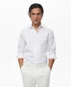 Mango Slim Fit Cotton Button-up Shirt In White