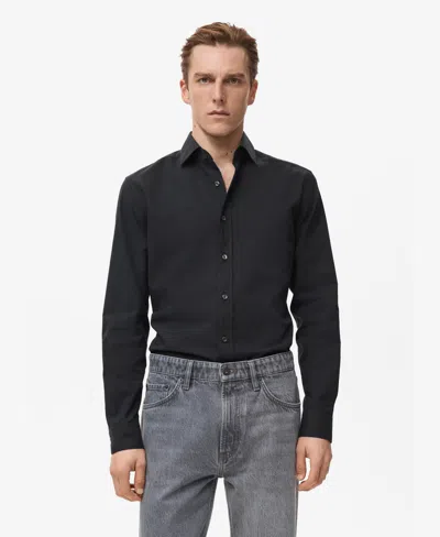 Mango Men's Cotton Slim-fit Shirt In Black