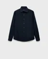 Mango Men's Cotton Slim-fit Shirt In Blue