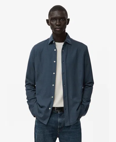 Mango Men's Cotton Slim-fit Shirt In Blue