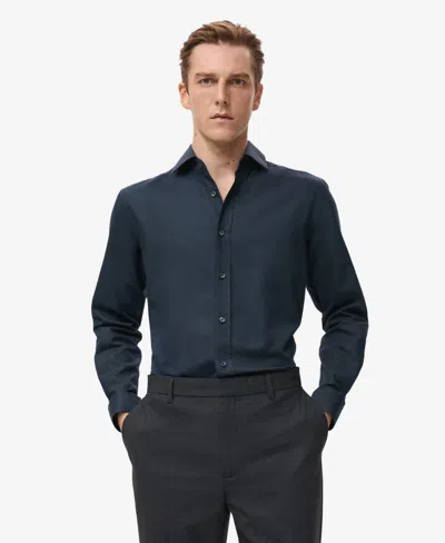 Mango Men's Cotton Slim-fit Shirt In Blue