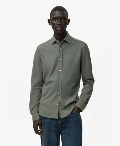 Mango Men's Cotton Slim-fit Shirt In Gray