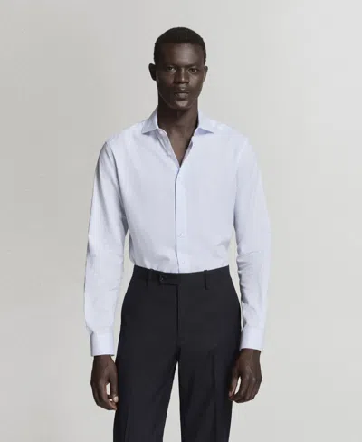 Mango Men's Cotton Slim Fit Shirt In Blue