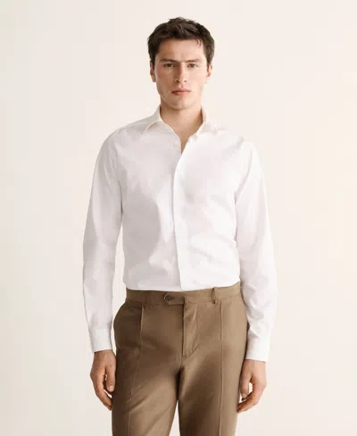 Mango Men's Cotton Slim Fit Shirt In White