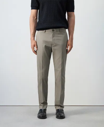 Mango Men's Cotton Slim Fit Twill Pants In Gray